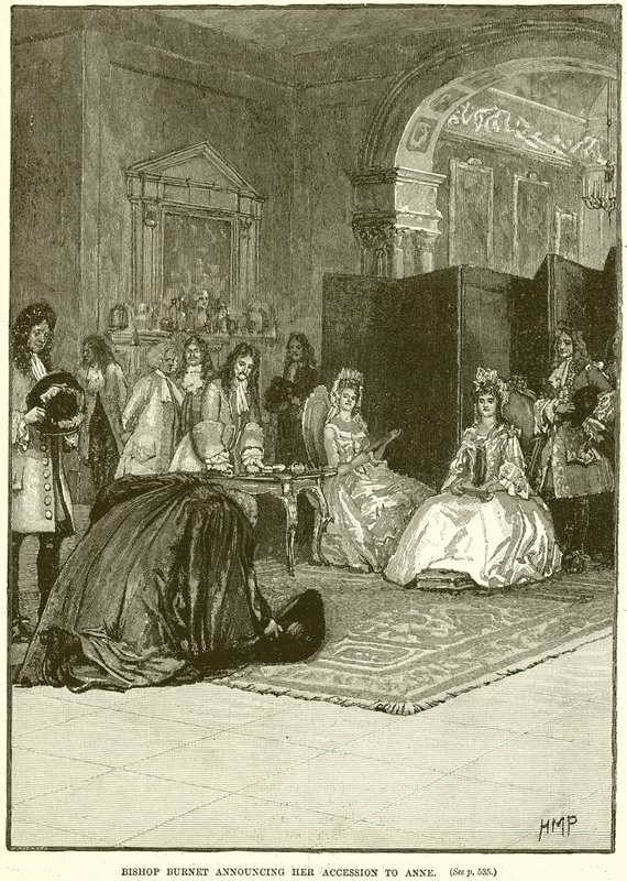 Bishop Burnet oznamuje její přistoupení k Anne od English School