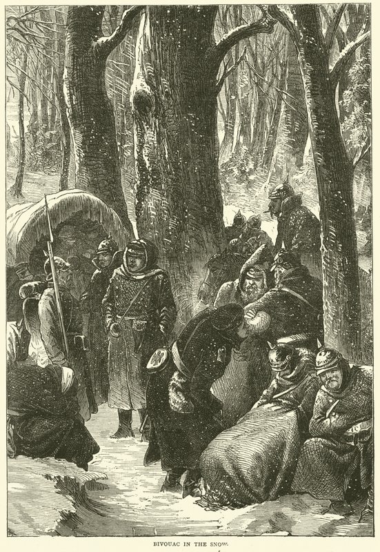 Bivak ve sněhu, listopad 1870 od English School