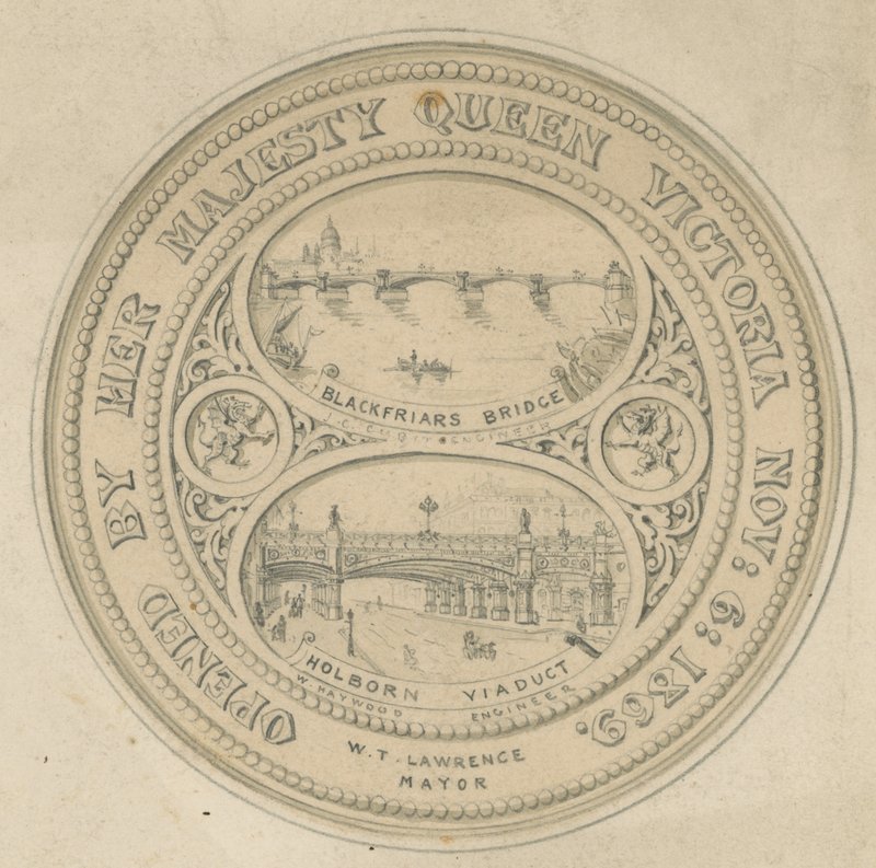 Blackfriars Bridge a Holborn viadukt od English School
