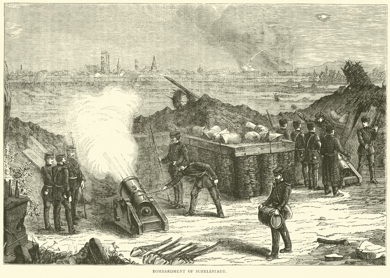 Bombardování Schelestadtu, říjen 1870 od English School
