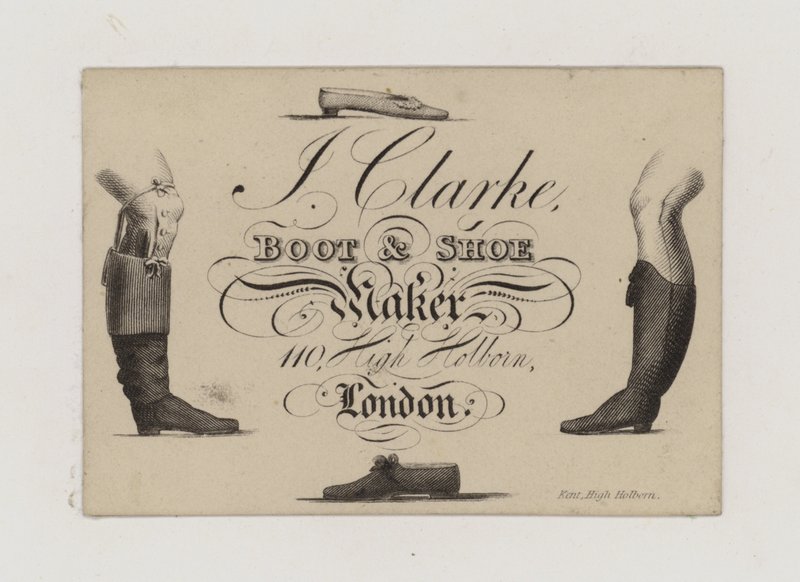 Boot and Shoemaker, J Clarke, vizitka od English School