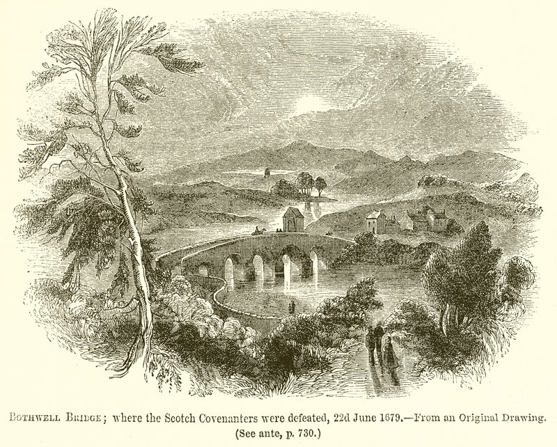 Bothwellův most; kde byli skotští Covenanters poraženi, 22. června 1679 od English School