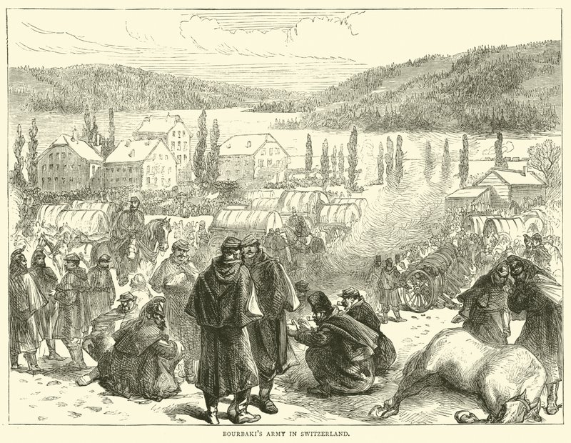 Bourbakis armáda ve Švýcarsku, únor 1871 od English School