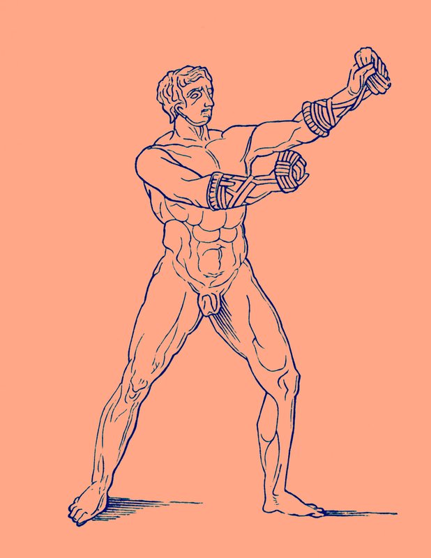 Boxer, ilustrace pro Olympii od Adolfa Boettichera, 1886 (digitálně vylepšený obrázek) od English School