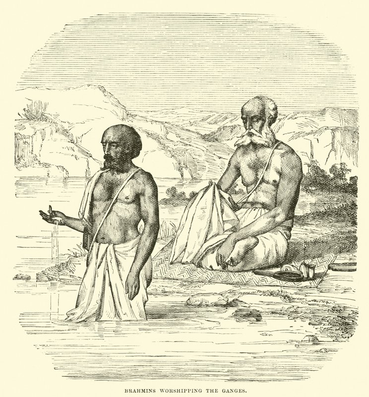 Brahmani uctívající Gangu od English School