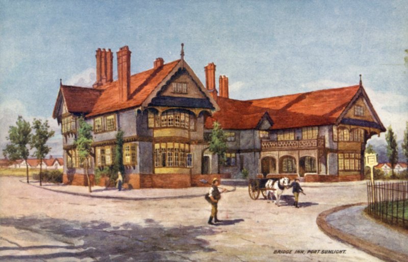 Bridge Inn, Port Sunlight (barevné lito) od English School