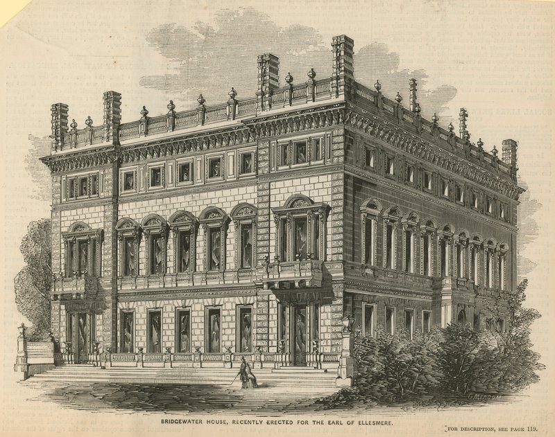 Bridgewater House, nedávno postavený pro hraběte z Ellesmere od English School