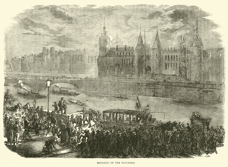 Přivážení raněných, listopad 1870 od English School