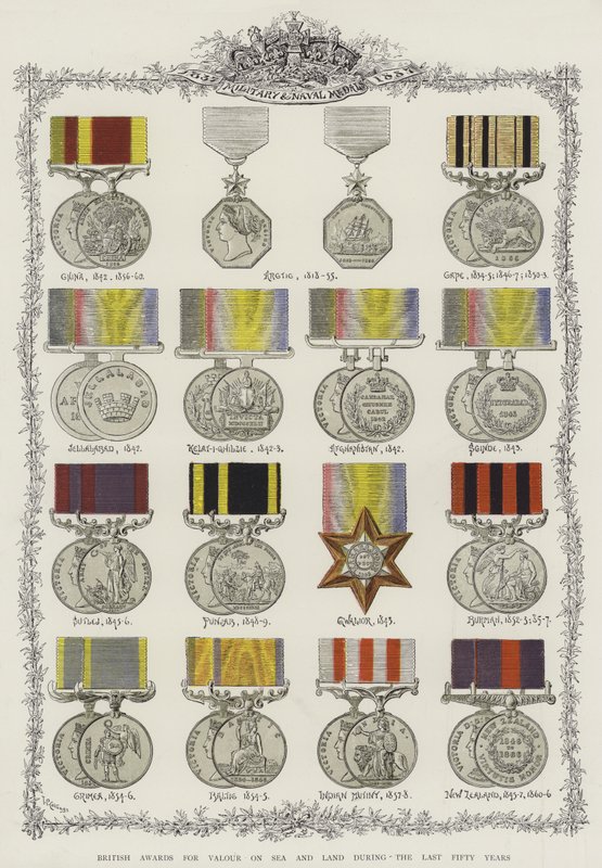 Britské ceny za statečnost na moři a souši během posledních padesáti let (chromolitho) od English School