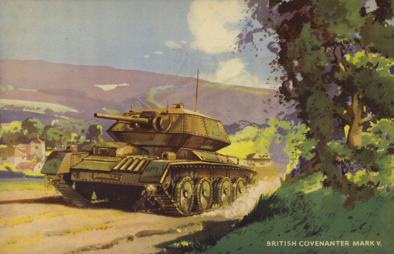 Britský tank Covenanter Mark V, druhá světová válka (barevné lito) od English School