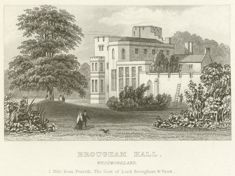 Brougham Hall, Westmoreland (rytina) od English School