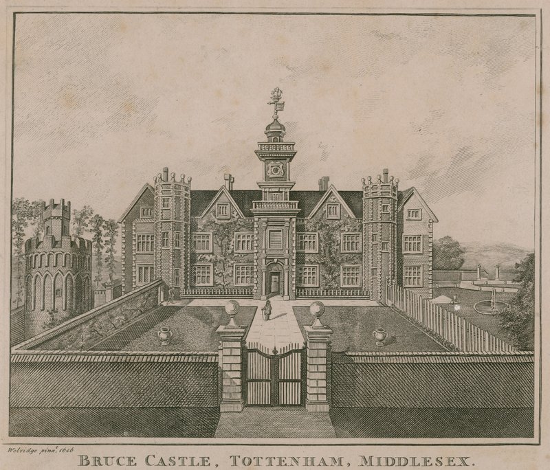 Bruce Castle, Tottenham, Londýn; pohled z roku 1686 od English School