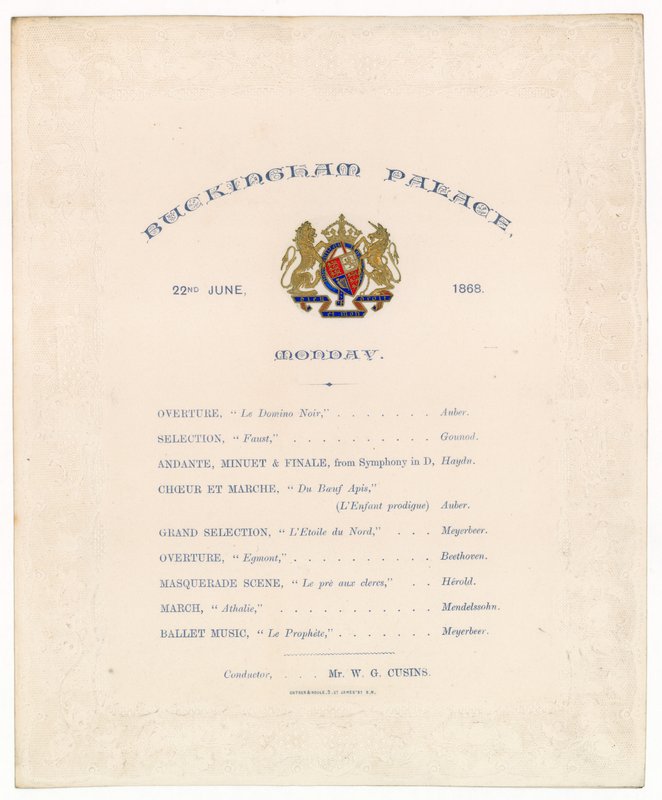 Koncert v Buckinghamském paláci, 22. června 1868 od English School
