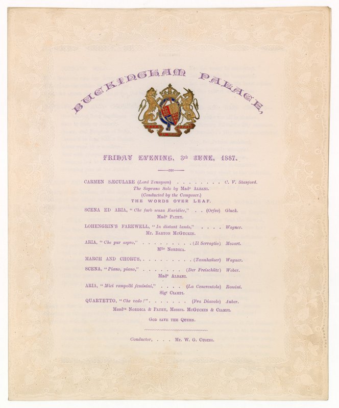 Koncert v Buckinghamském paláci, 3. června 1887 od English School