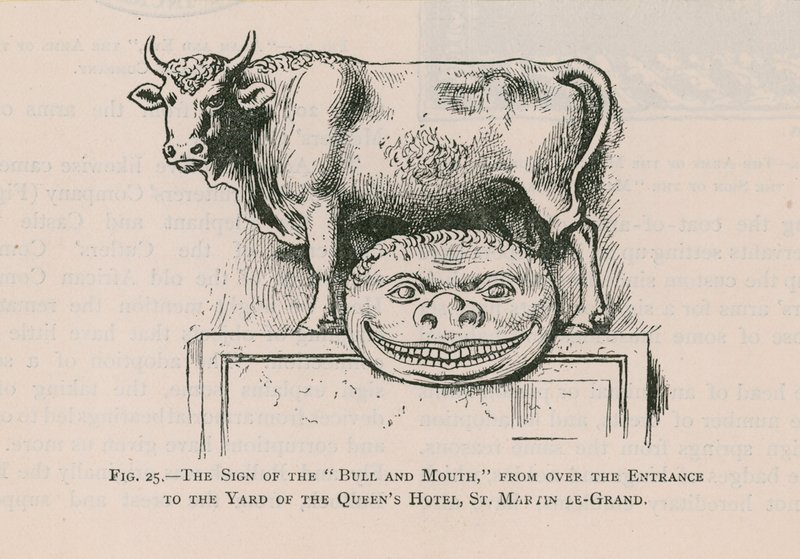 Bull and Mouth, Queens Hotel, St Martin Le Grand od English School