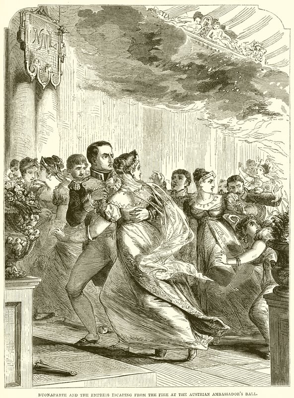 Buonaparte a císařovna Útěk před ohněm na plese rakouských velvyslanců od English School