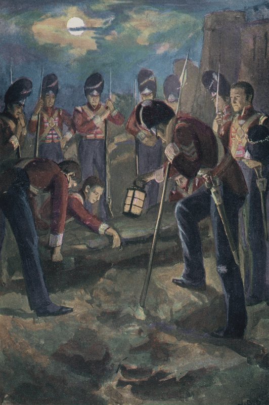Pohřeb generála sira Johna Moora po bitvě u Corunna, Apain, poloostrovní válka, 1809 od English School
