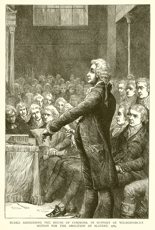 Burke promluvil v Dolní sněmovně na podporu Wilberforce