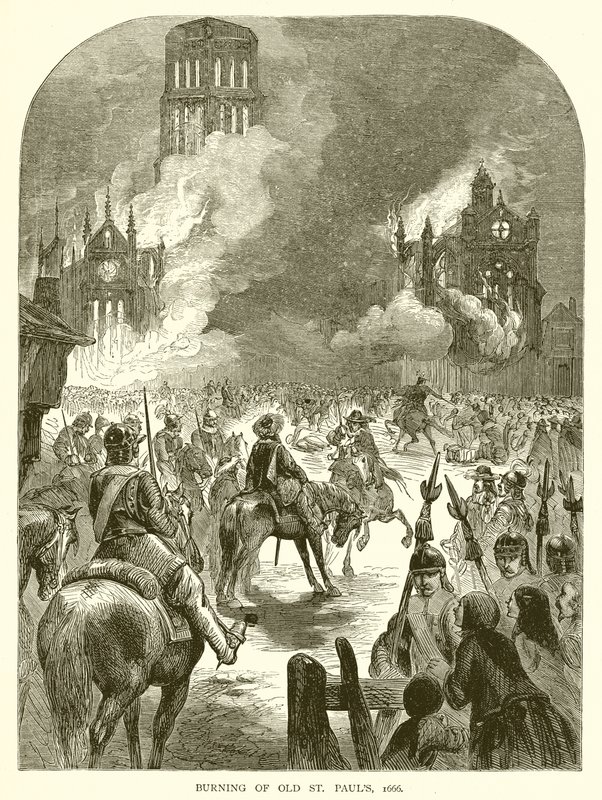 Upálení starého svatého Pavla, 1666 od English School