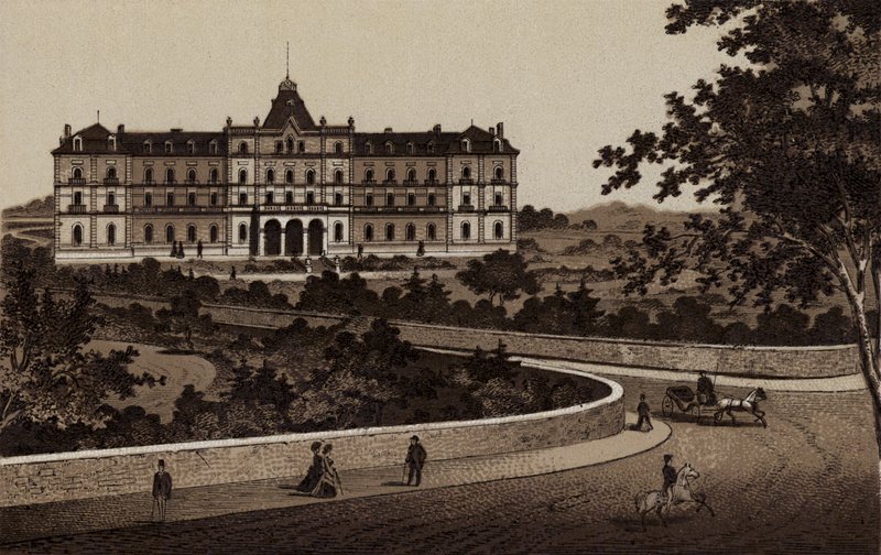 Buxton: The Palace Hotel (litho) od English School