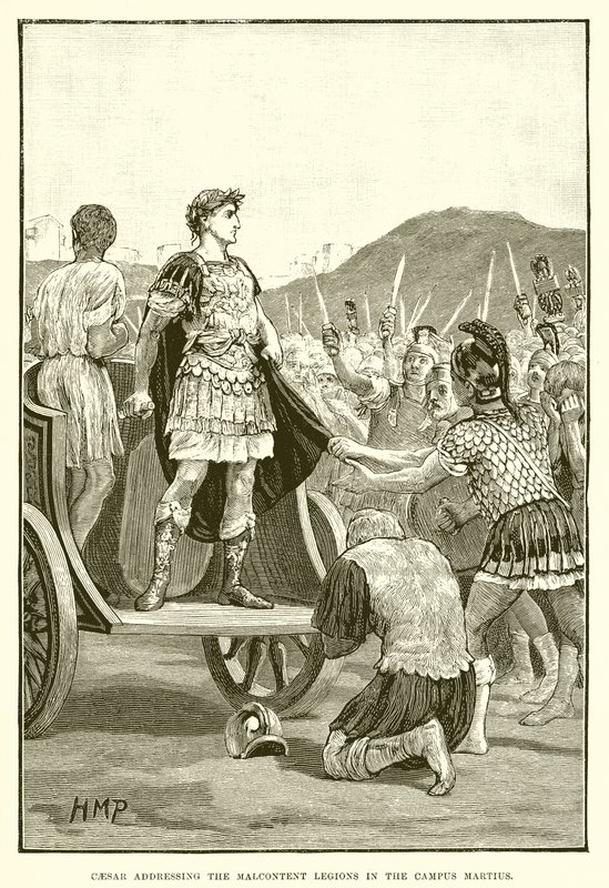 Caesar oslovuje legie Malcontent v Campus Martius od English School
