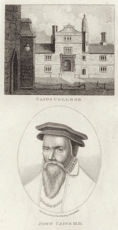 Caius College a portrét Jana Caiuse od English School