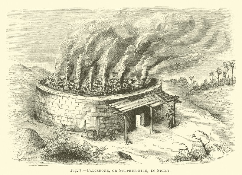 Calcarone, nebo-li Sulphur-kiln, na Sicílii od English School