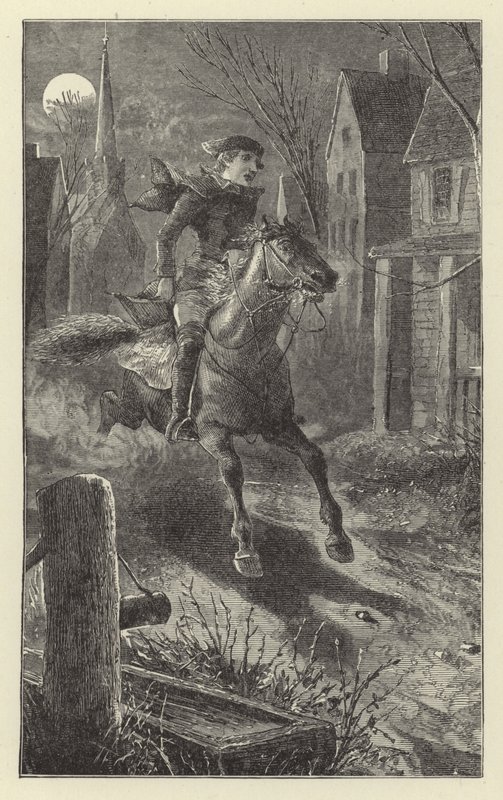 Volání do zbraně - jízda Paula Revereho, 1775 od English School