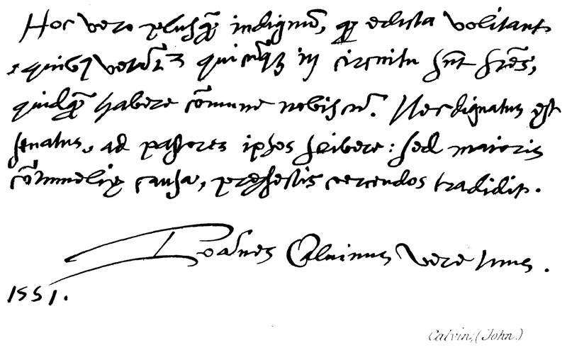 Calvin, (John) od English School