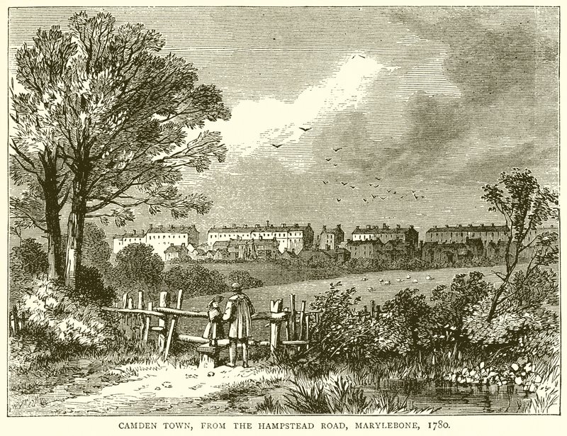 Camden Town, z Hampstead Road, Marylebone, 1780 od English School