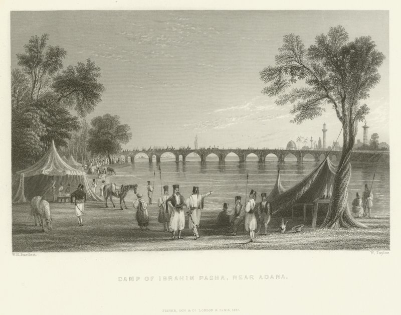 Tábor Ibrahima Paši, poblíž Adany, Turecko, 1837 od English School