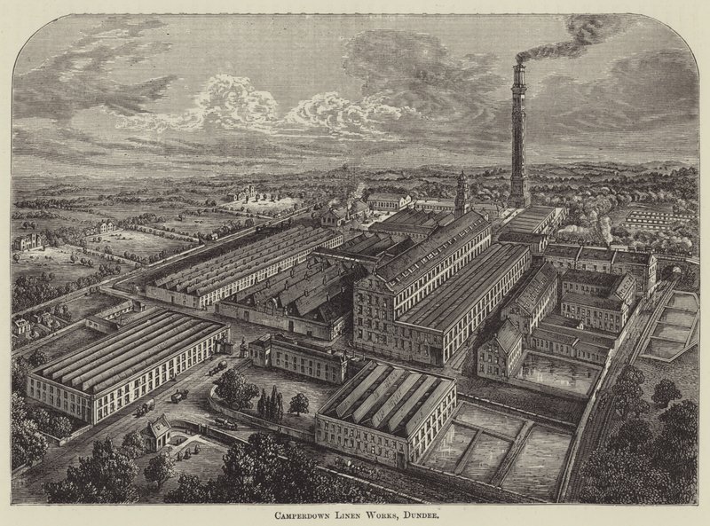 Camperdown Linen Works, Dundee (rytina) od English School