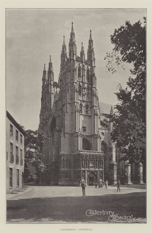 Canterburská katedrála (litho) od English School