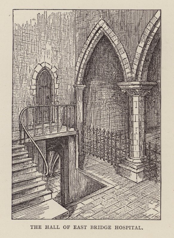 Canterbury: The Hall of East Bridge Hospital (litho) od English School