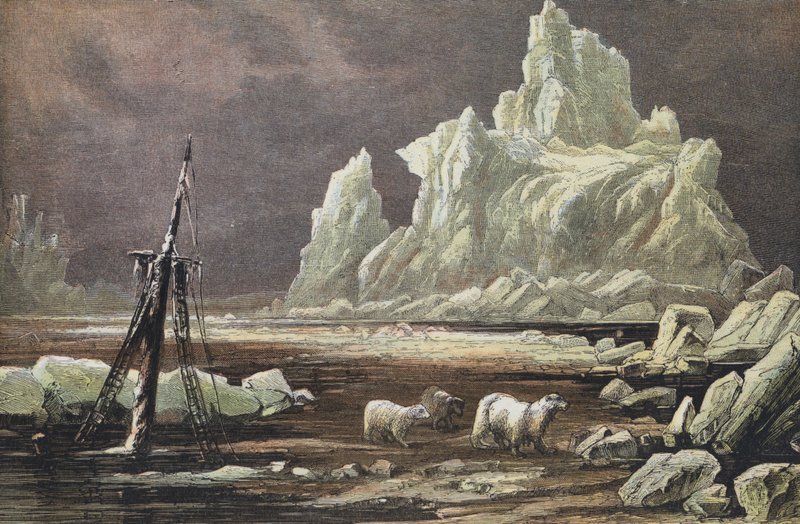 Cape Omman, Severní Sibiř (barevná rytina) od English School