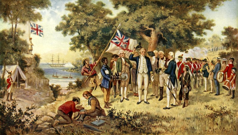 Kapitán Cook se zmocnil Nového Jižního Walesu, 1770 od English School