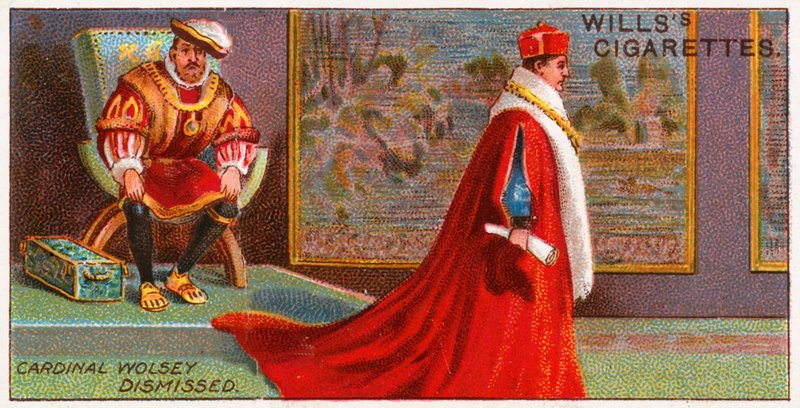 Kardinál Wolsey byl propuštěn králem Jindřichem VIII od English School