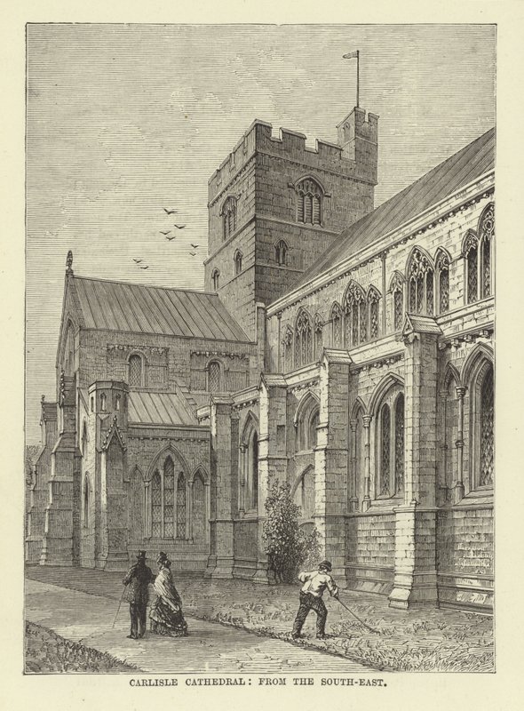 Carlisle Cathedral, z jihovýchodu od English School