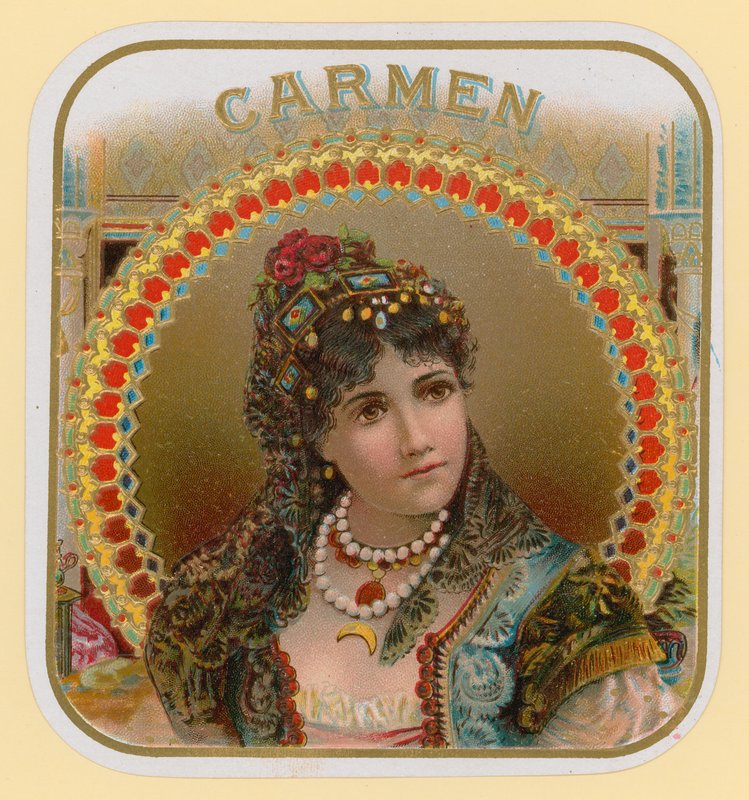 Carmen, štítek doutníku od English School