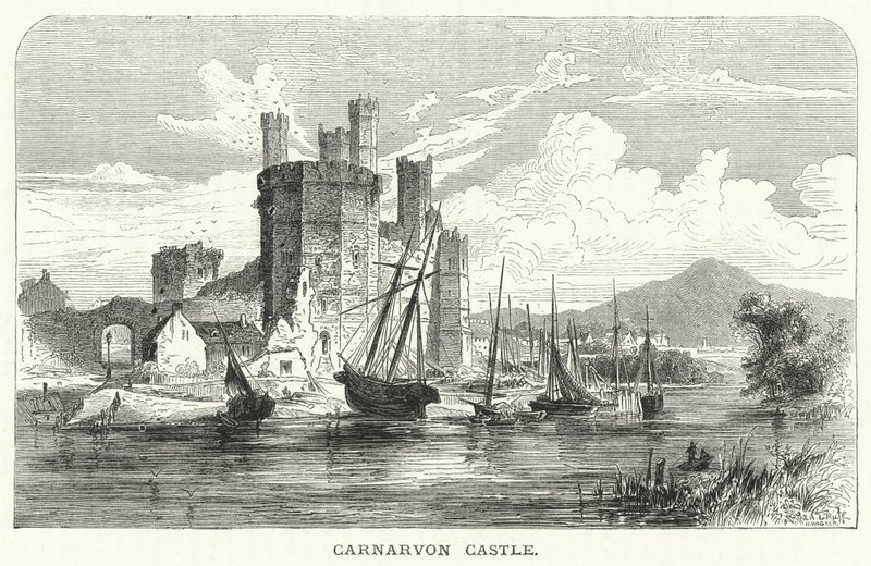 Hrad Carnarvon (rytina) od English School