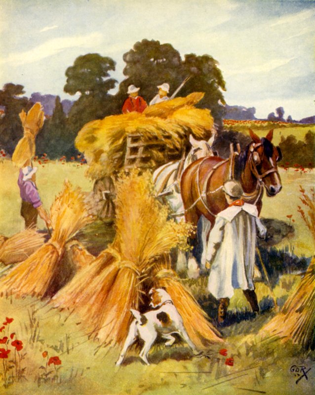 Carting the Corn (barva litho) od English School