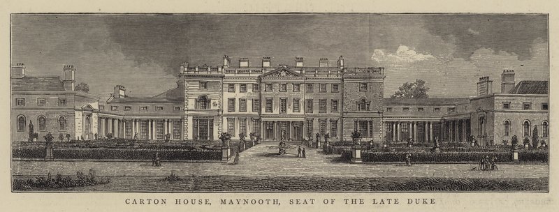 Carton House, Maynooth, Sídlo zesnulého vévody (rytina) od English School