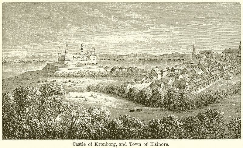 Hrad Kronborg a město Elsinore od English School