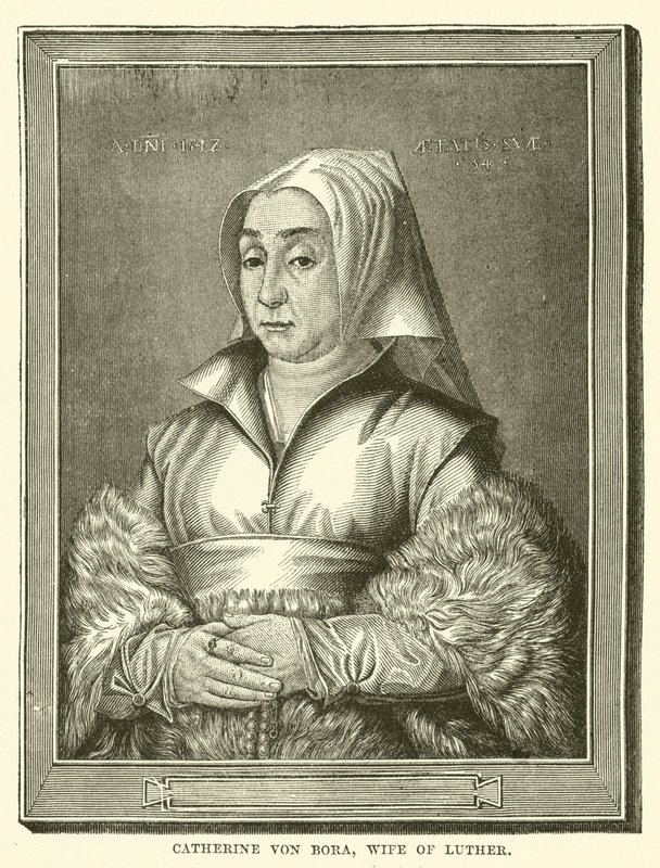Catherine von Bora, manželka Luthera (rytina) od English School