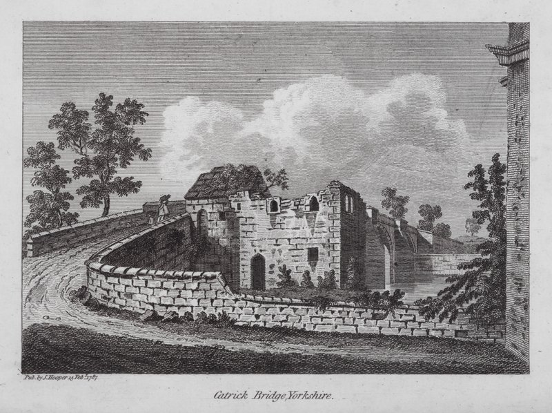 Catrick Bridge, Yorkshire (rytina) od English School