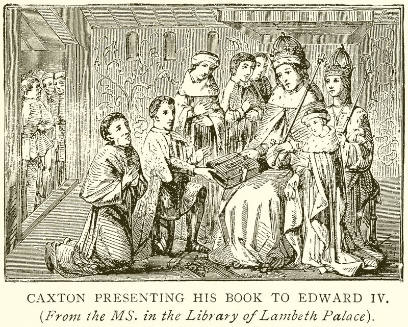 Caxton představuje svou knihu Edwardu IV od English School