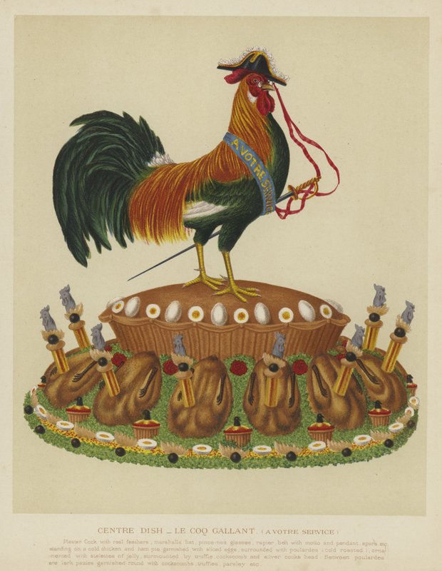 Středová mísa - le coq gallant (k vašim službám) od English School