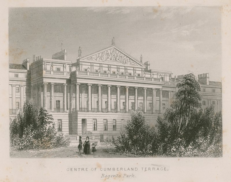 Centrum Cumberland Terrace, Regents Park, Londýn od English School