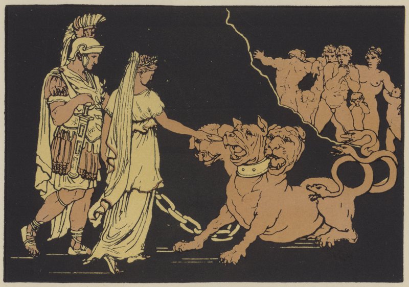 Cerberus (barevná litografie) od English School