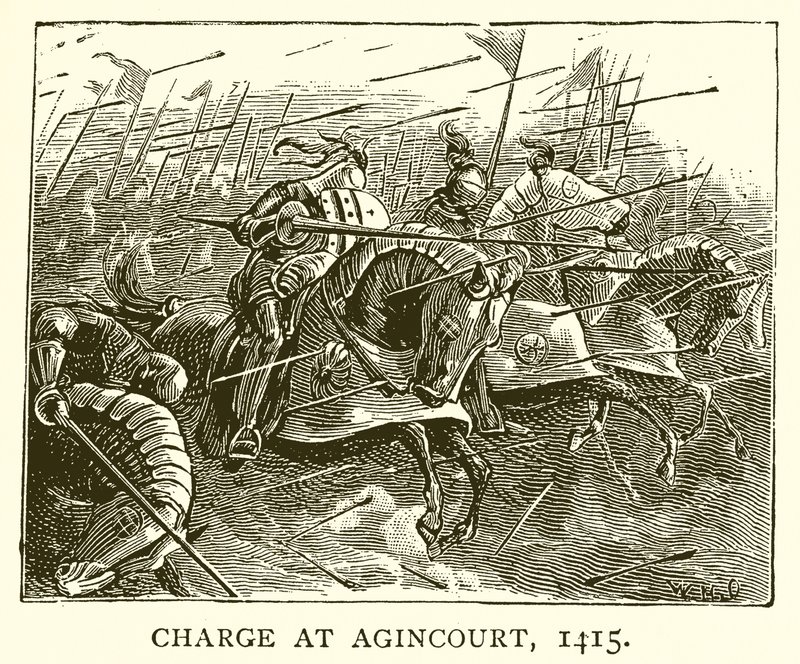 Obvinění v Agincourt, 1415 od English School